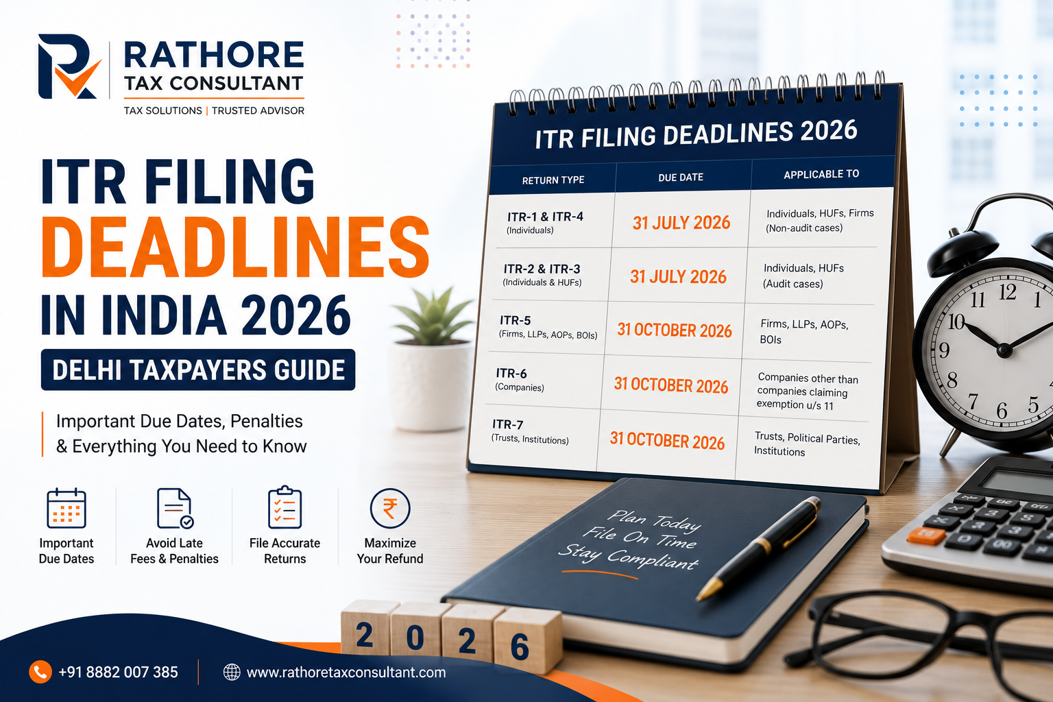 itr filing deadlines in india 2026 delhi taxpayers guide